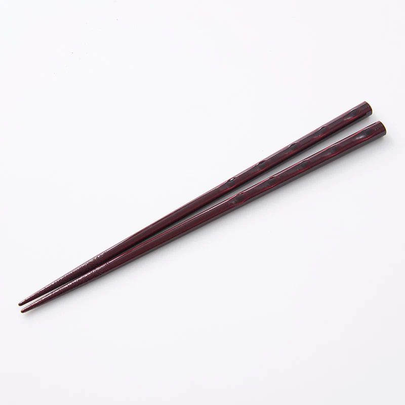 若狭塗箸 二面彫り 朱(食洗機対応)22.5cm