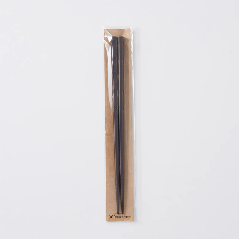 若狭塗箸　二面彫り　灰（食洗機対応）２２．５ｃｍ - Image 2