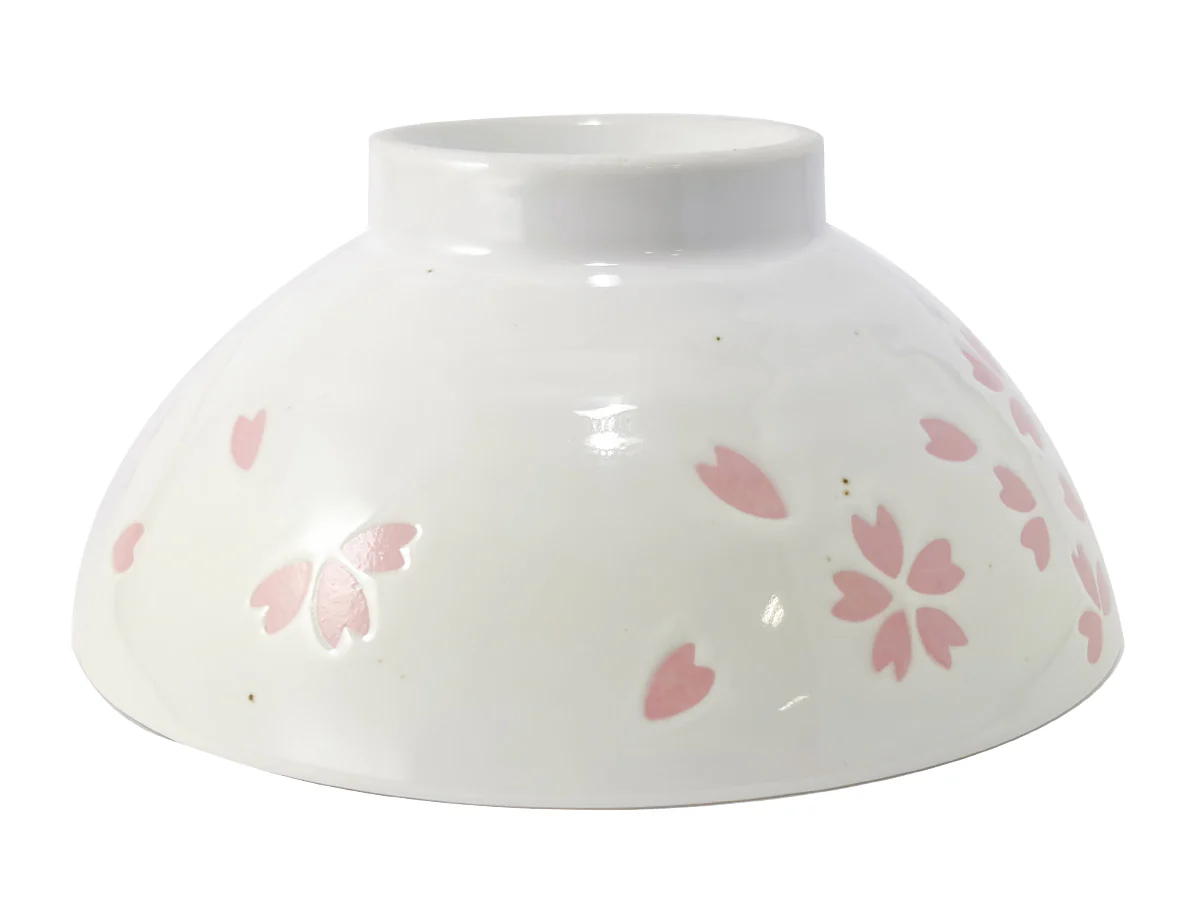 美濃焼　茶碗　桜吹雪　白