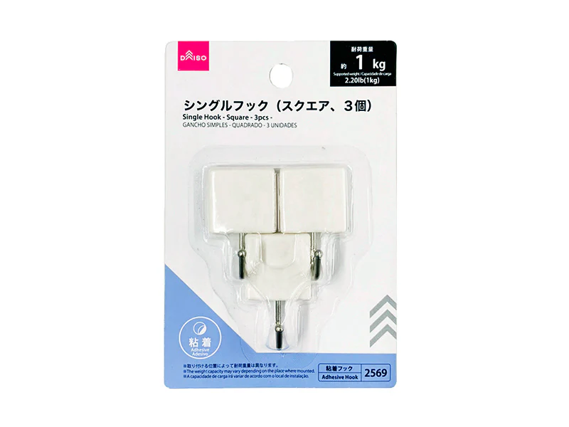シングルフック(スクエア、3個)