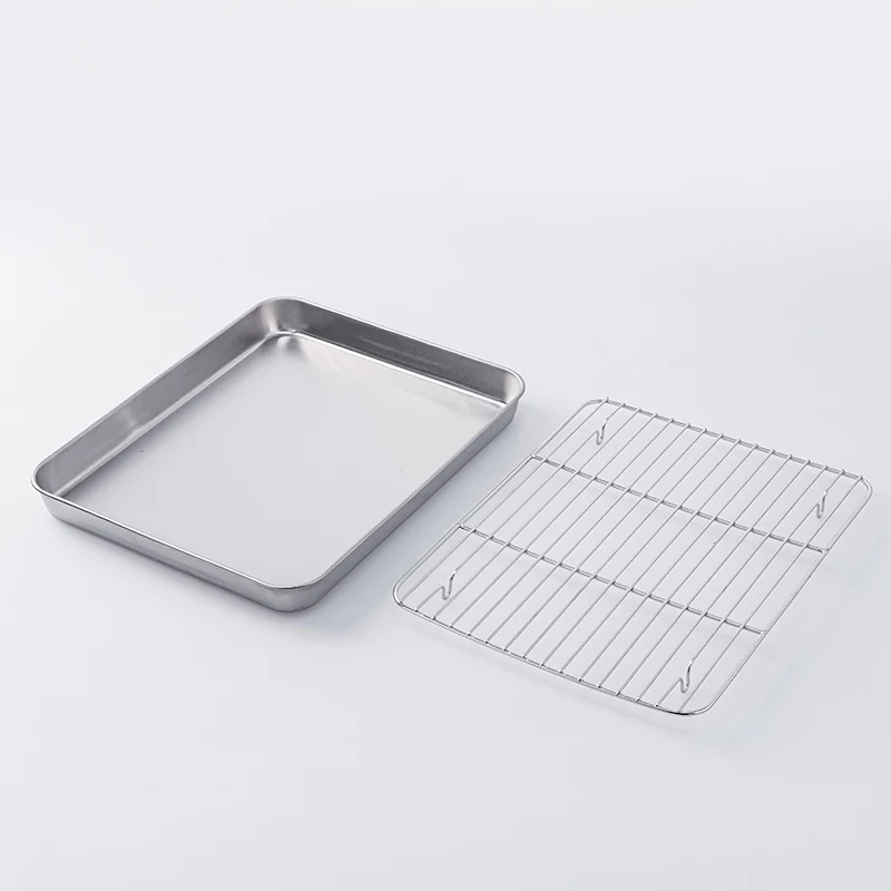ステンレストレイ(網付)28.5cm×23.5cm×2.8cm - Image 2