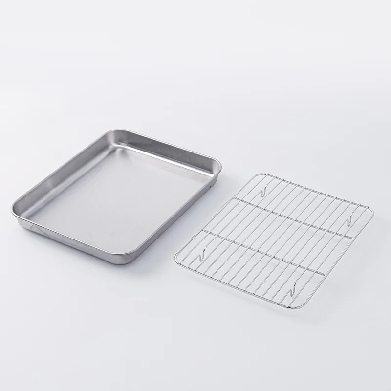 ステンレストレイ(網付)25.5cm×20.5cm×2.8cm - Image 2