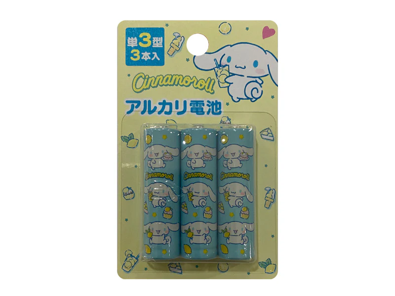 アルカリ電池、単3形3本(サンリオ、シナモロール)