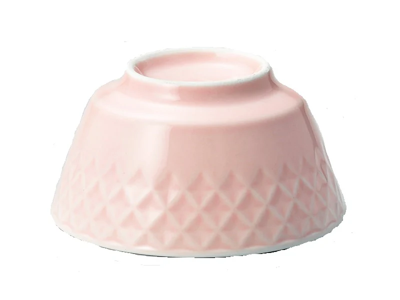 茶碗(菱彫、ピンク)