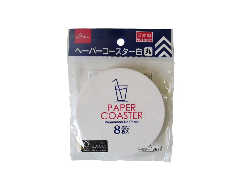 ペーパーコースター　白丸　８Ｐ