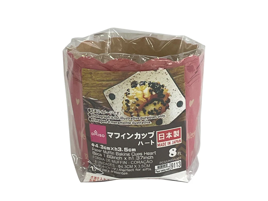 マフィンカップ（ハート、８枚）
