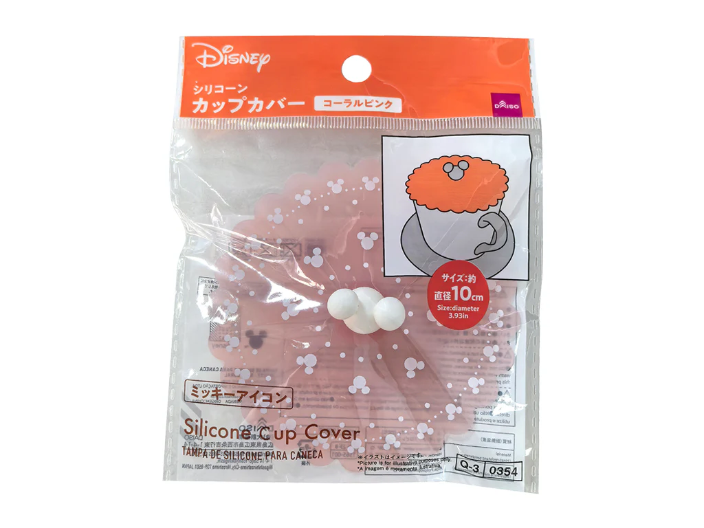 シリコーンカップカバー(ミッキーアイコン)コーラルピンク