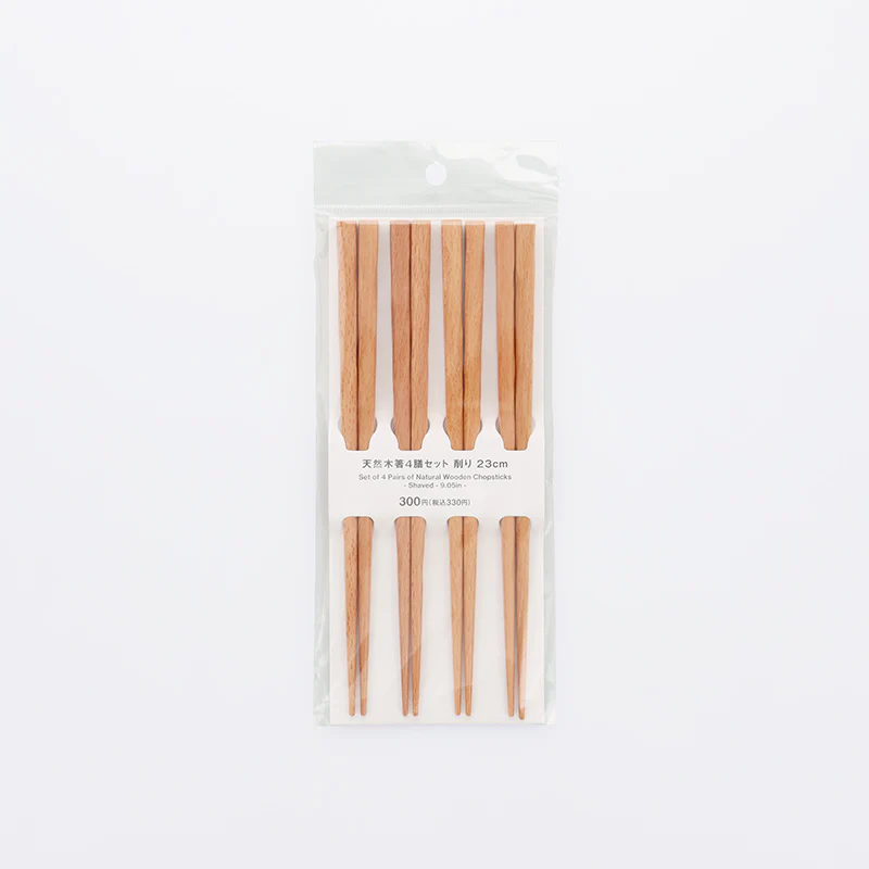 天然木箸４膳セット（削り） - Image 4