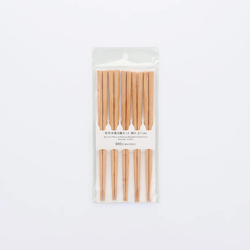 天然木箸５膳セット（削り） - Image 4