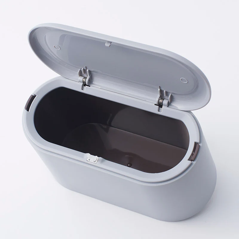 卓上用蓋付ゴミ箱(ワンプッシュ式、GY) - Image 3