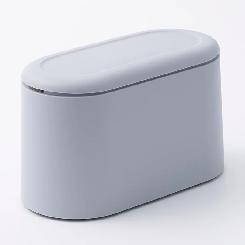 卓上用蓋付ゴミ箱(ワンプッシュ式、GY) - Image 4
