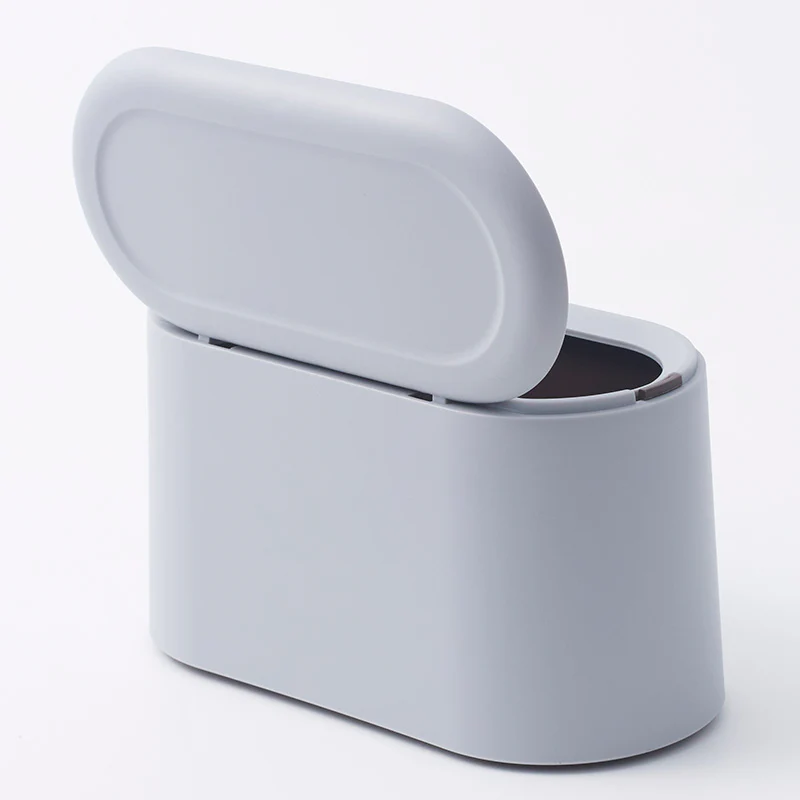 卓上用蓋付ゴミ箱(ワンプッシュ式、GY) - Image 6