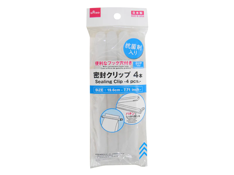 抗菌剤入密封クリップ(クリア、4本)