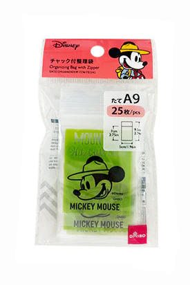 チャック付整理袋、A9、縦(ミッキーマウス)