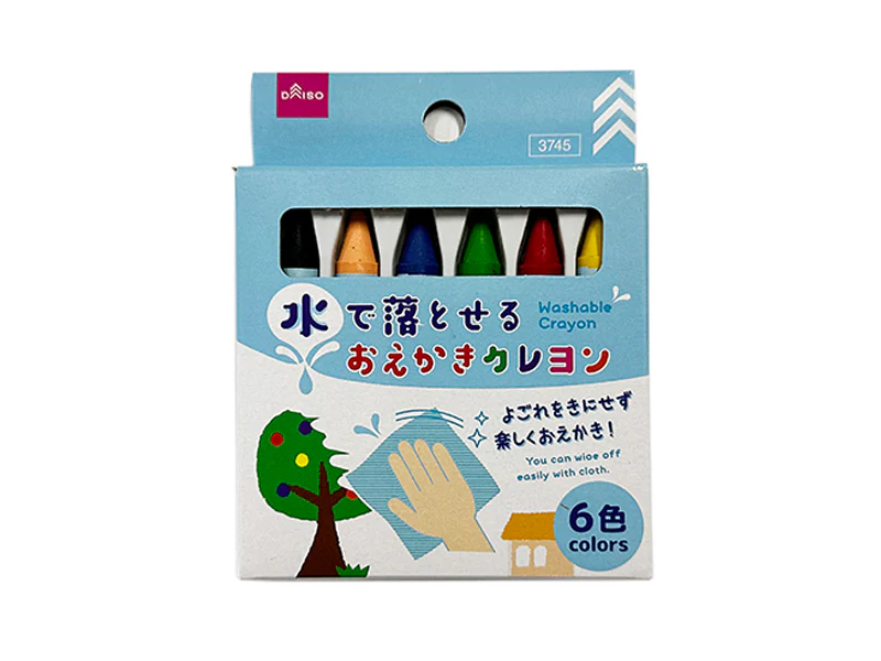 水で落とせるおえかきクレヨン(6色)