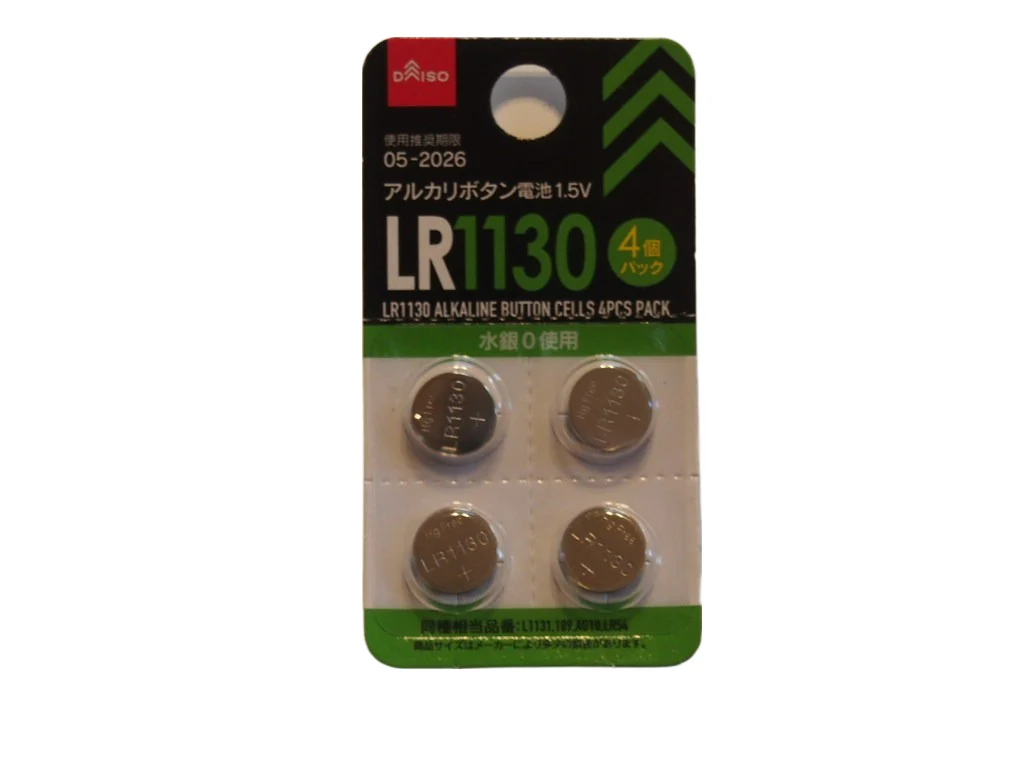 アルカリボタン電池(LR1130、4個)