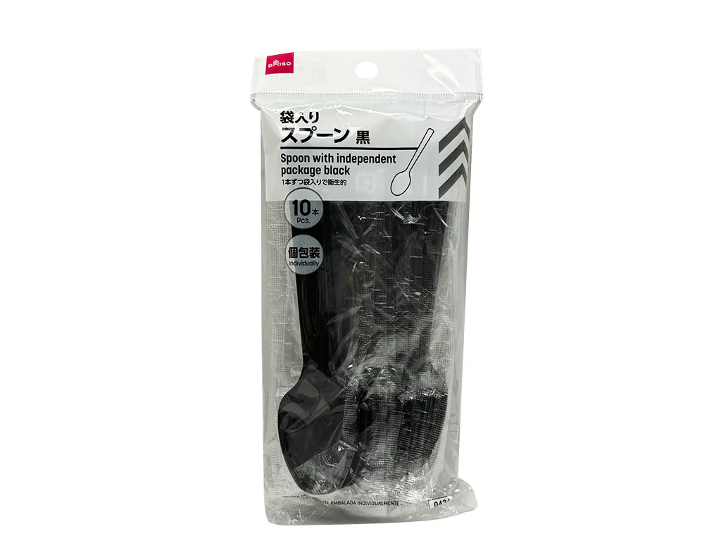 袋入りスプーン(黒、10本)