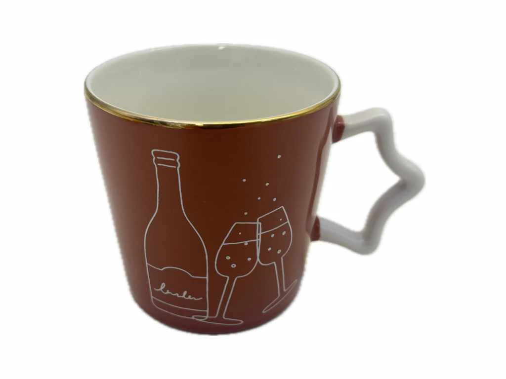 ゴールドカラーマグカップ（星取っ手、ＷＩＮＥ）