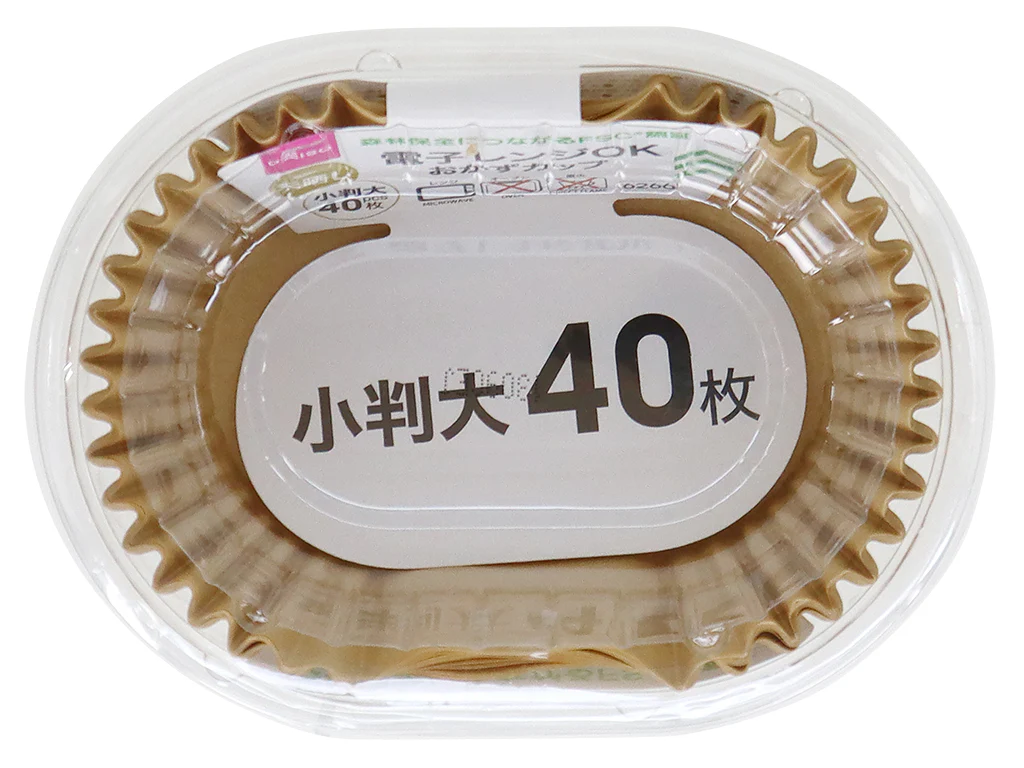 レンジOKカップ(小判大、未晒し、40枚)