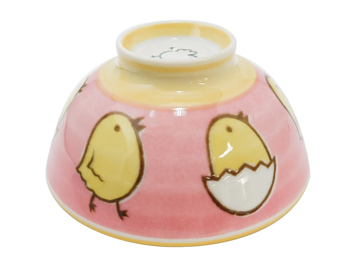美濃焼子供茶碗(ひよこ、ピンク)