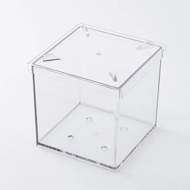 トレイ付クリア植木鉢（四角、４号）１２ｃｍ