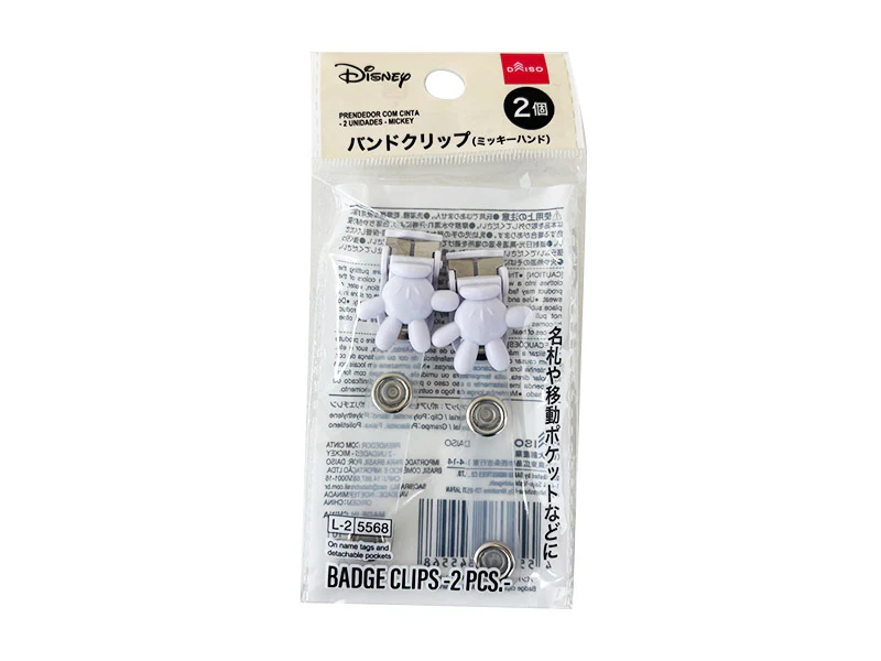 バンドクリップ、２個（ミッキーハンド）