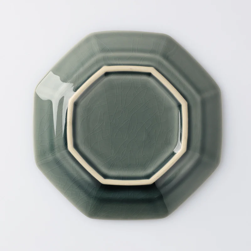八角皿（貫入、ＧＹ） - Image 3