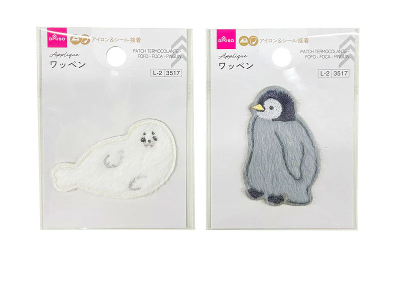 ワッペン（ふわふわ、あざらし、ぺんぎん）