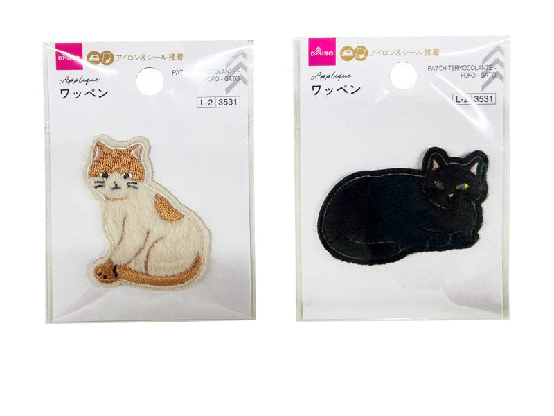 ワッペン(ふわふわ、ねこ)