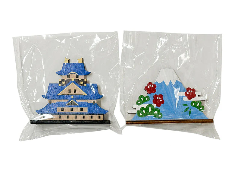 木製オーナメント(山、お城)