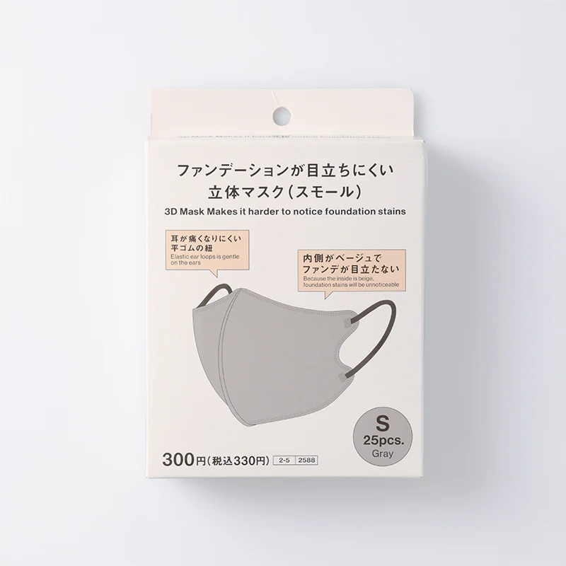 立体カラーマスク（２５枚、スモール、ＧＹ） - Image 4