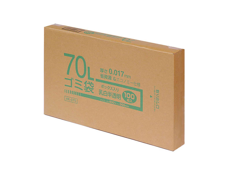 ボックス入ゴミ袋　乳白半透明　１００枚　ＨＫー０７５