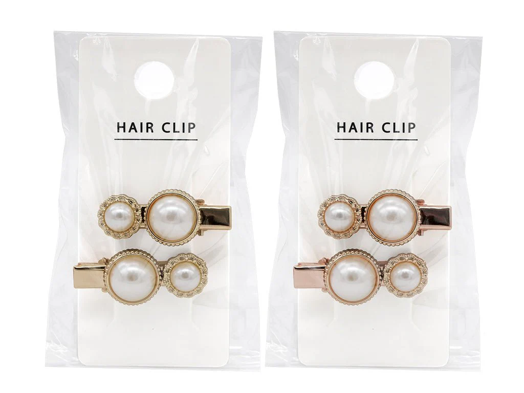 ヘアクリップセット（フェイクパール）