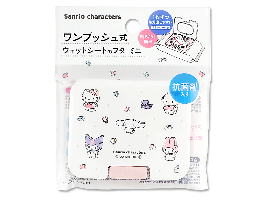 ワンプッシュ式ウェットシートのフタミニ キャラクターミックス つみき