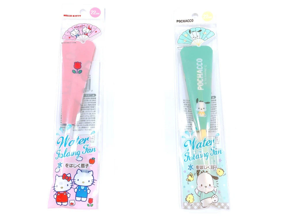 水をはじく扇子 キティ ポチャッコ