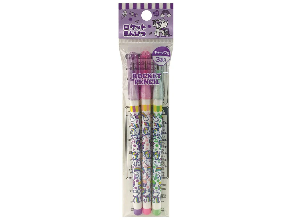 ロケット鉛筆３本セット　ファンシードリーム