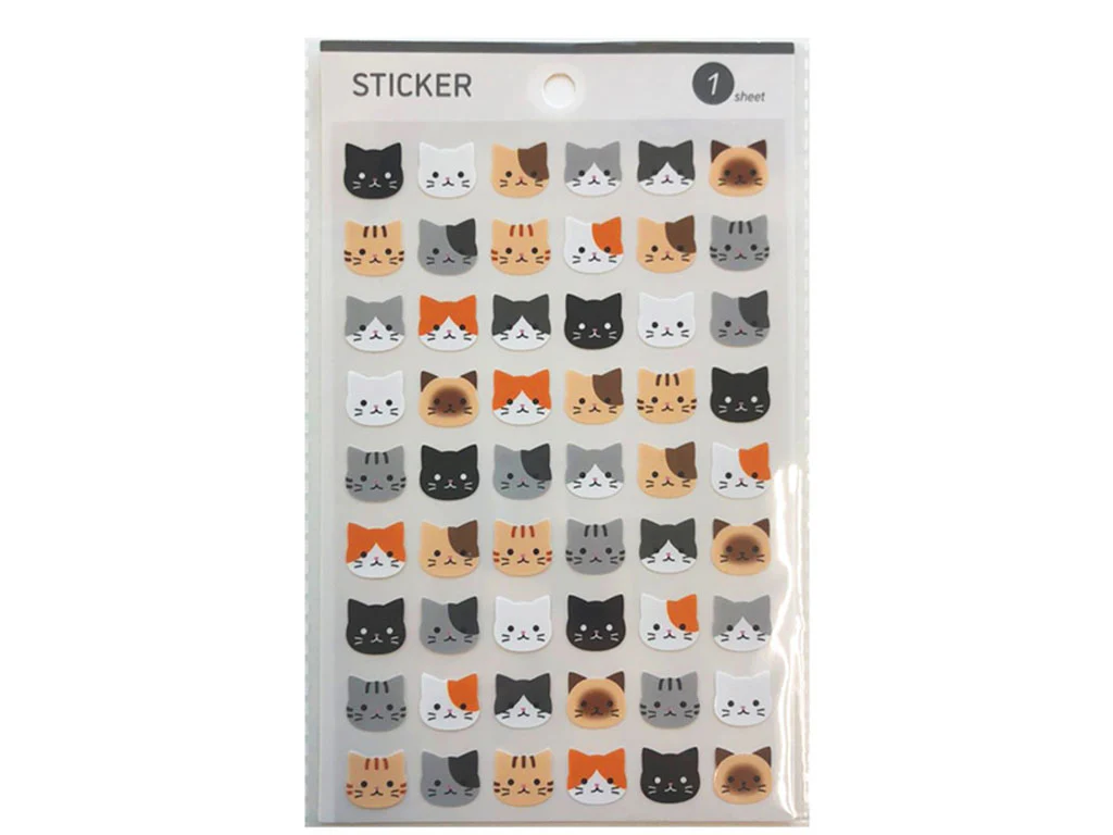 デザイン紙シール 猫 POS-4