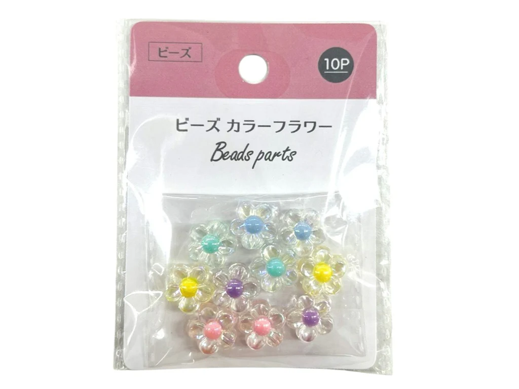 ビーズ カラーフラワー 10P