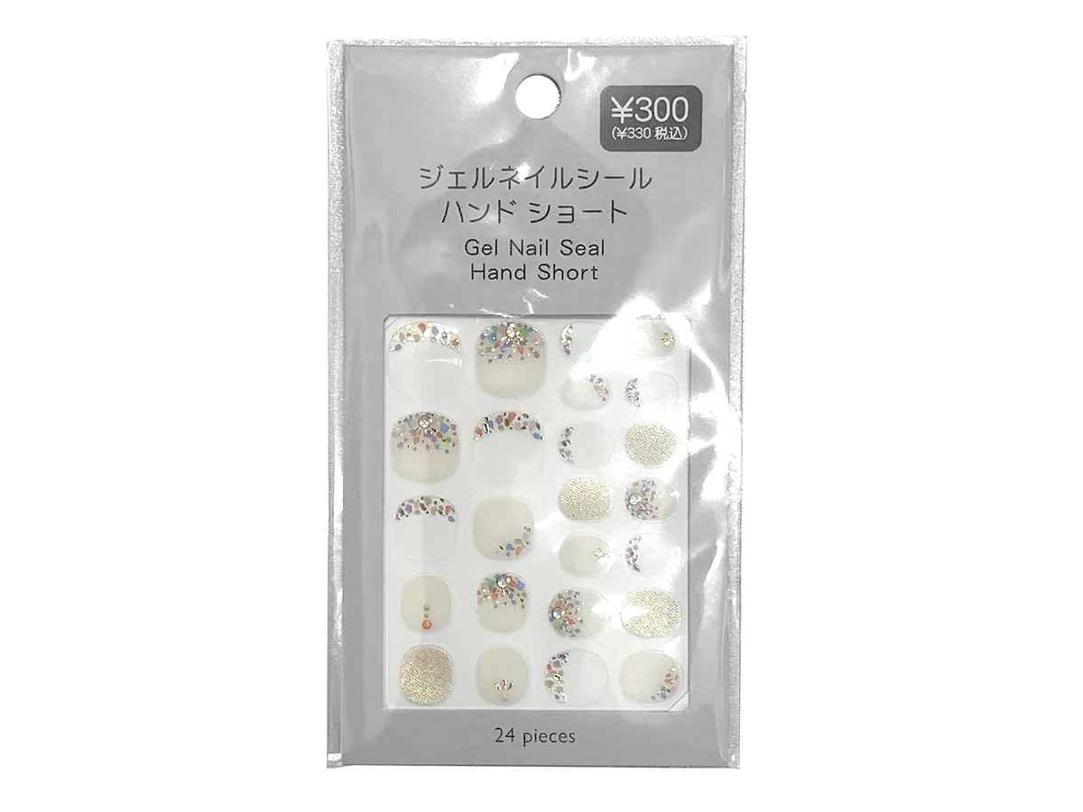 ジェルネイルシール ハンドショート シェルフレンチ柄
